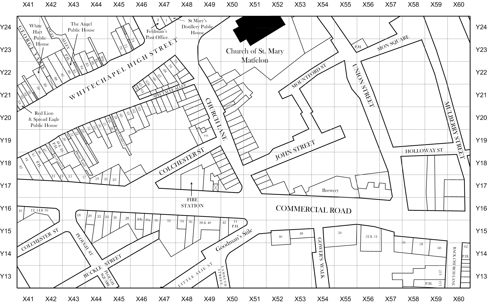Jack the Ripper map of Spitalfields and Whitechapel 1888 section 18