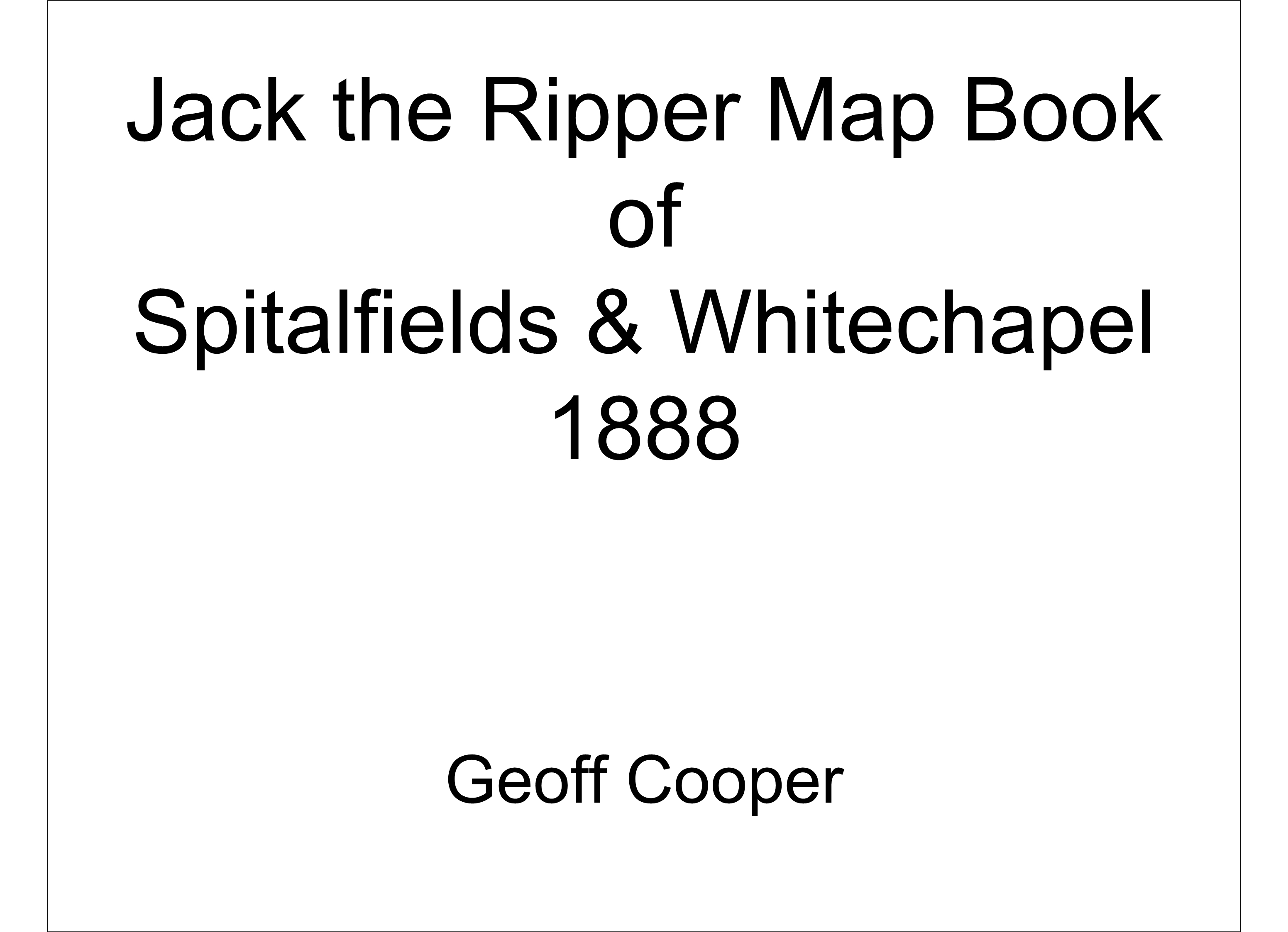 Jack the Ripper Map Book:- Download Version