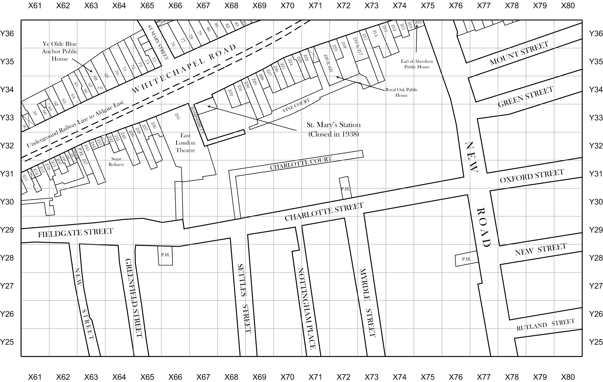 Jack the Ripper map of Spitalfields and Whitechapel 1888 section 14