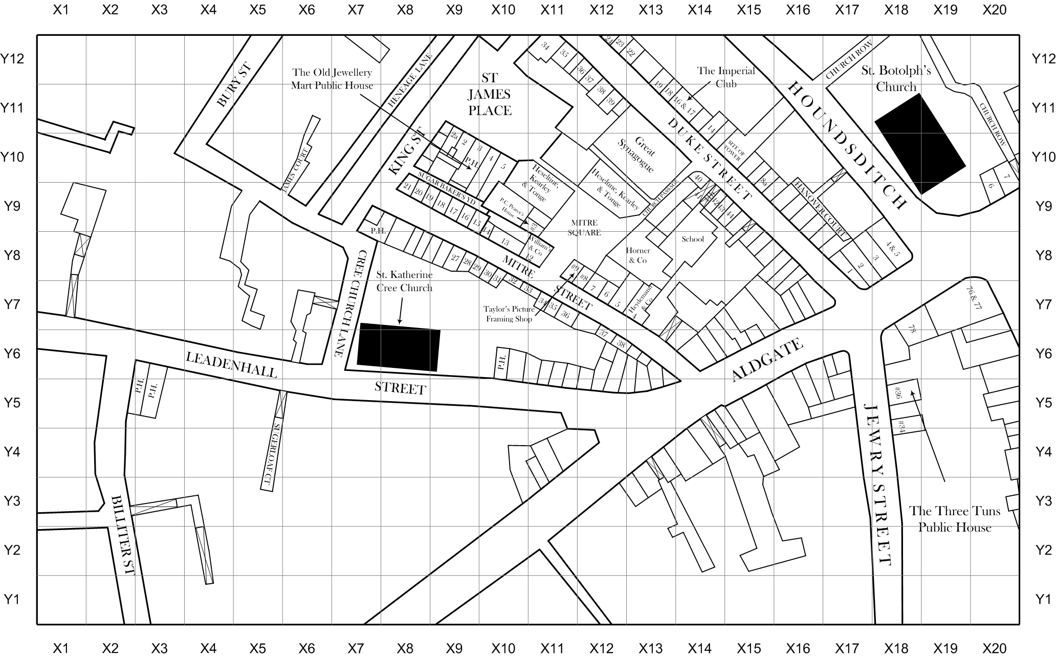 Jack the Ripper map of Spitalfields and Whitechapel 1888 section 21