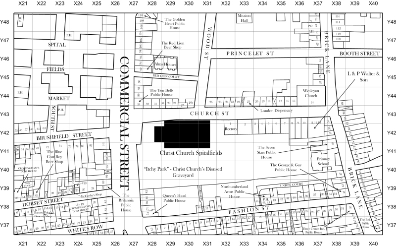 Jack the Ripper map of Spitalfields and Whitechapel 1888 section 7