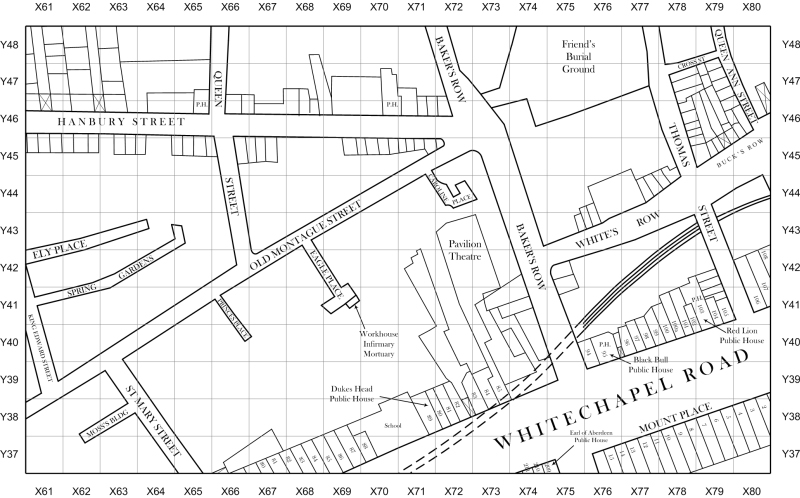 Jack the Ripper map of Spitalfields and Whitechapel 1888 section 9